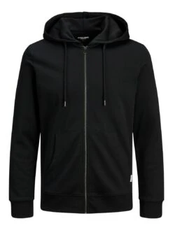 Jack & Jones Sweatshirt JJEBASIC ZIP In Schwarz